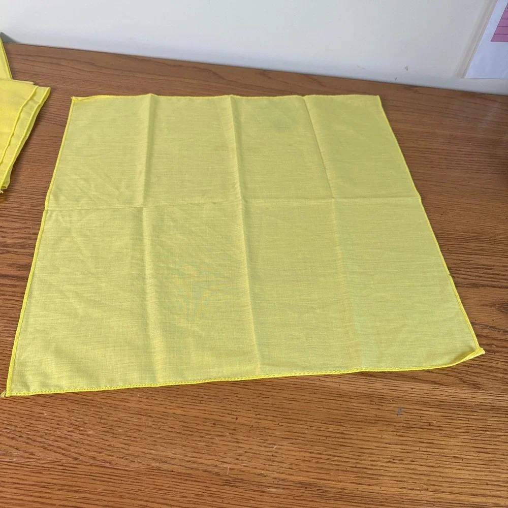 Vintage‎ Yellow Cloth Napkins Set of 4 Retro Mid Century 19x18.5